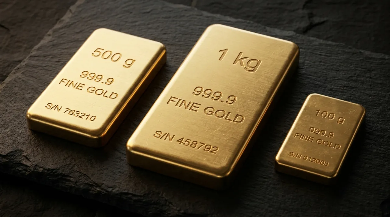 Goldbarren auf Schiefer